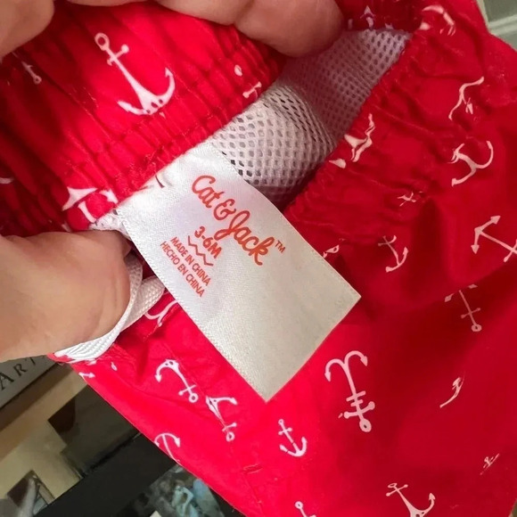 Baby boy swimming trunks anchor nautical shorts 3-6 months - Picture 3 of 5